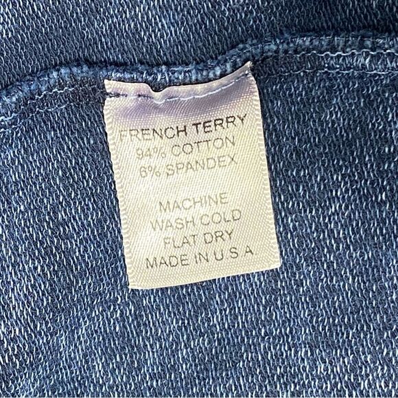 Testimony Los Angeles Medium Blue French Terry Open Front Drape Jacket Size S - Picture 3 of 16